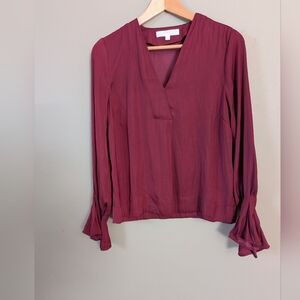 Beautiful, Burgundy Silky Blouse S